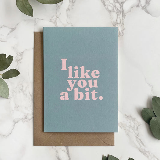 'I Like You A Bit.' Greetings Card