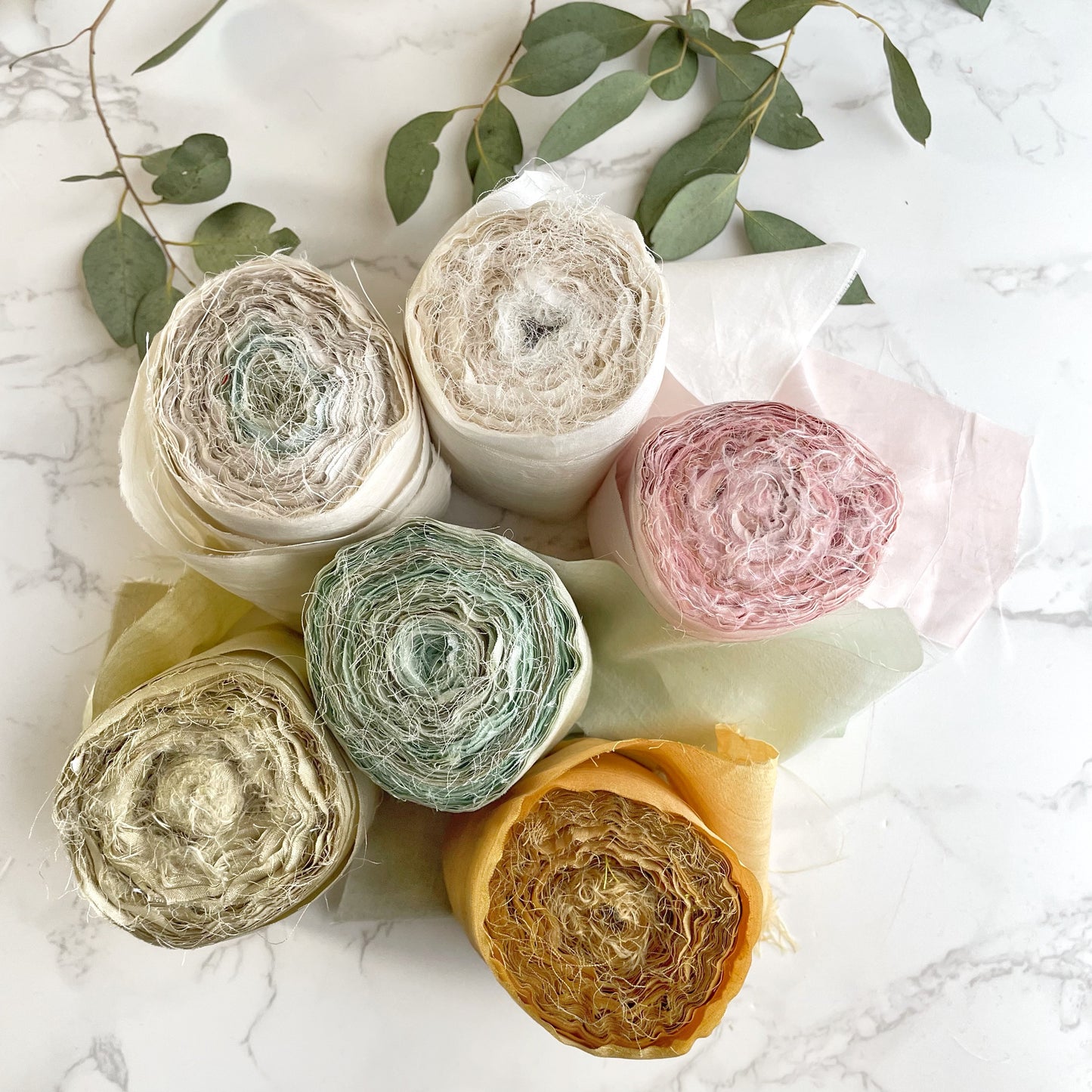 Recycled WIDE Sari Silk Ribbon Rolls