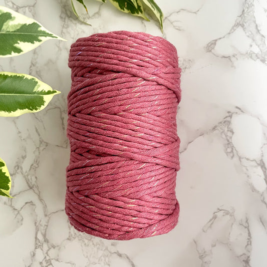 Recycled 5mm Cotton String - Blush Pink SPARKLE