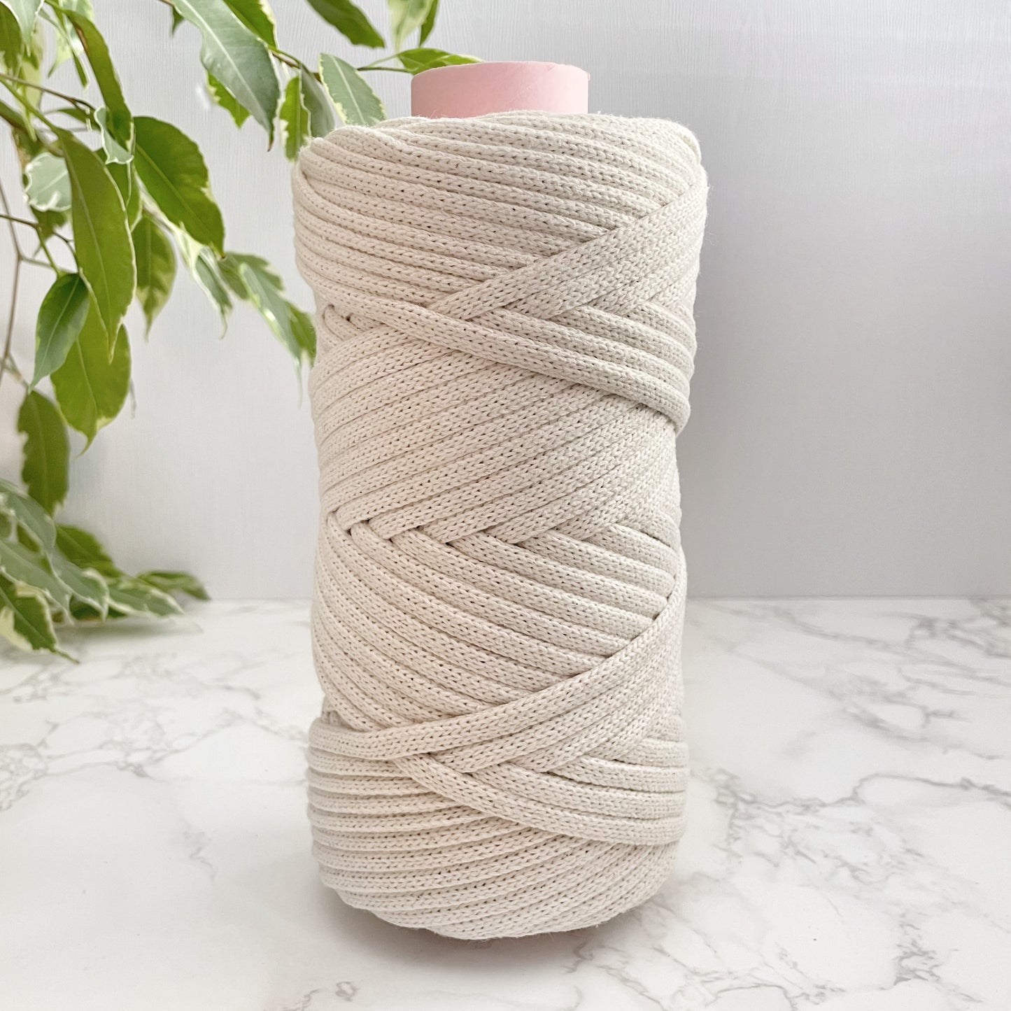 5mm Cotton Braided Cord - Natural
