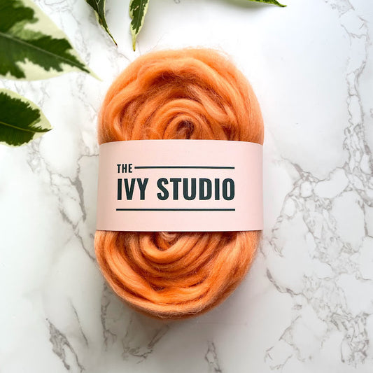 Fine Merino Wool Top Roving - Peach
