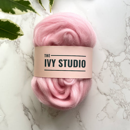 Fine Merino Wool Top Roving - Peony