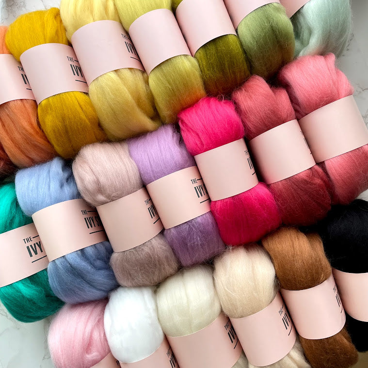 Fine Merino Wool Top Roving - Jungle Jade