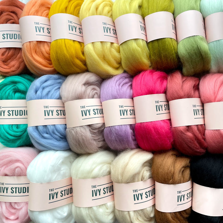 Fine Merino Wool Top Roving - Jungle Jade