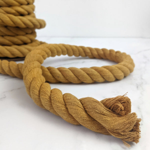 Jumbo 20mm Cotton Rope - By The Meter - 'Mustard'