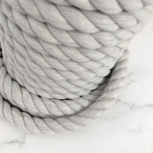 Jumbo 20mm Cotton Rope - By The Meter - 'Mist Grey'