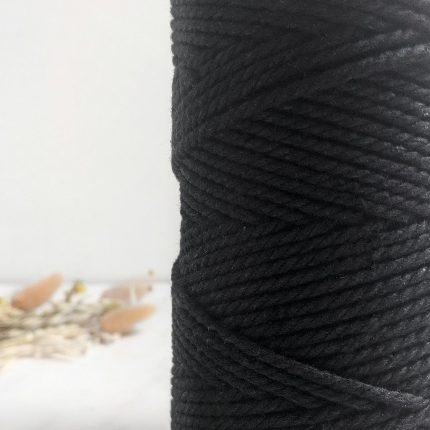 Recycled 3mm Cotton 3ply Rope - Black