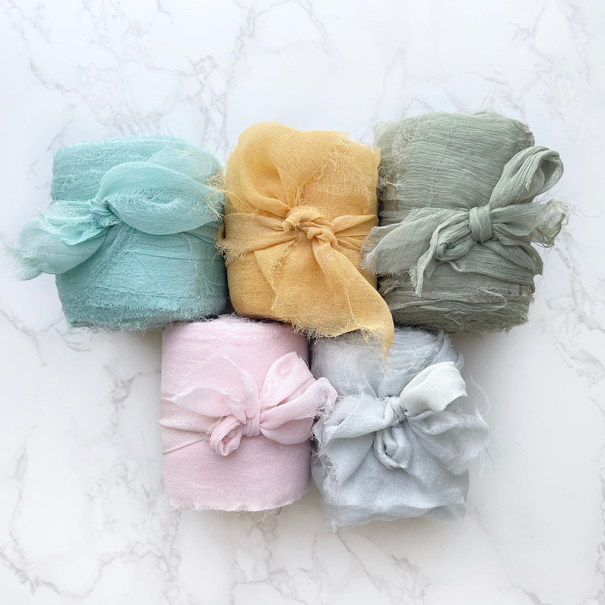 Recycled WIDE Silk Chiffon Ribbon Rolls