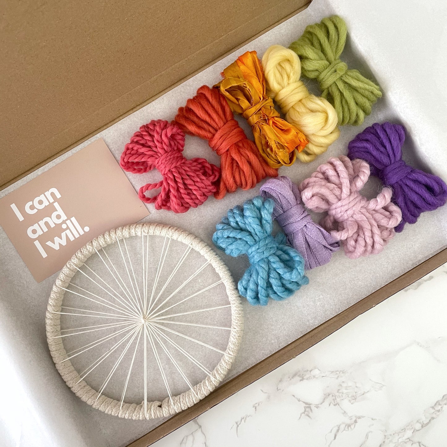 Children's Round Weaving Beginners Kit - Woven Wall Hanging Tutorial