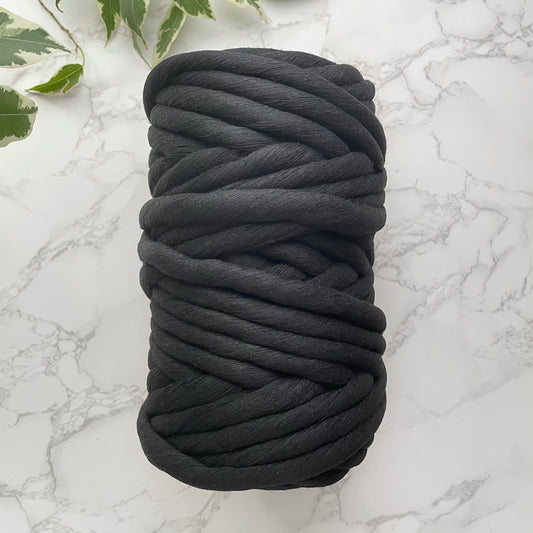 12mm Recycled Cotton String - Charcoal Black