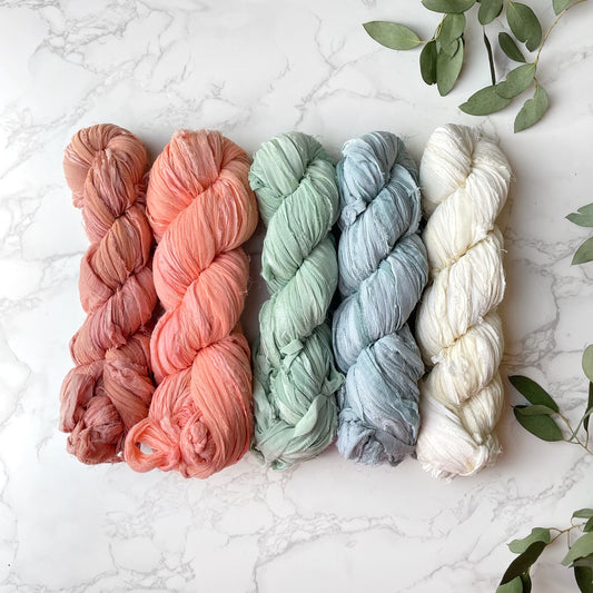 Recycled Silk Chiffon Ribbons
