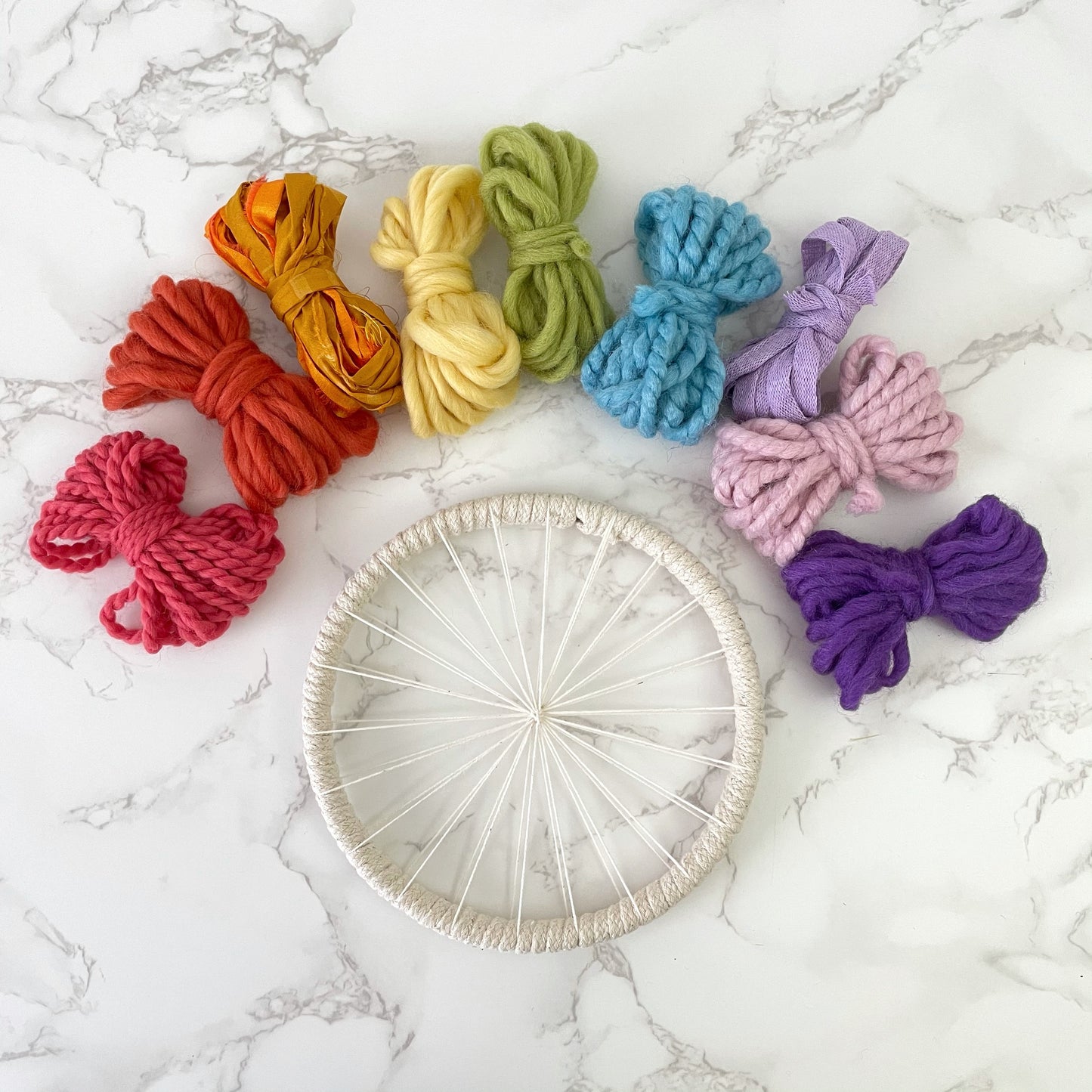 Children's Round Weaving Beginners Kit - Woven Wall Hanging Tutorial