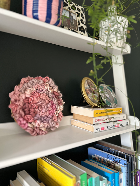 Pink Round Woven Wall Hanging