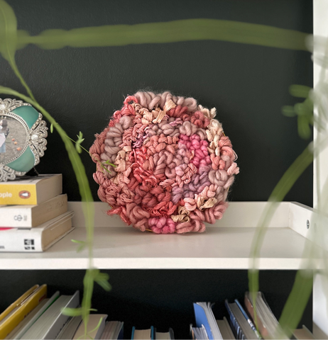 Pink Round Woven Wall Hanging