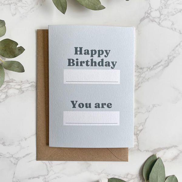'Happy Birthday' Customisable Greetings Card