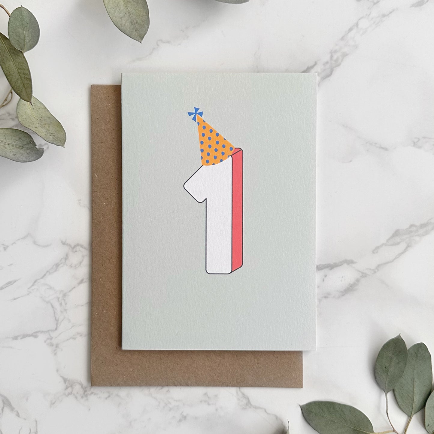 '1' First Birthday Greetings Card
