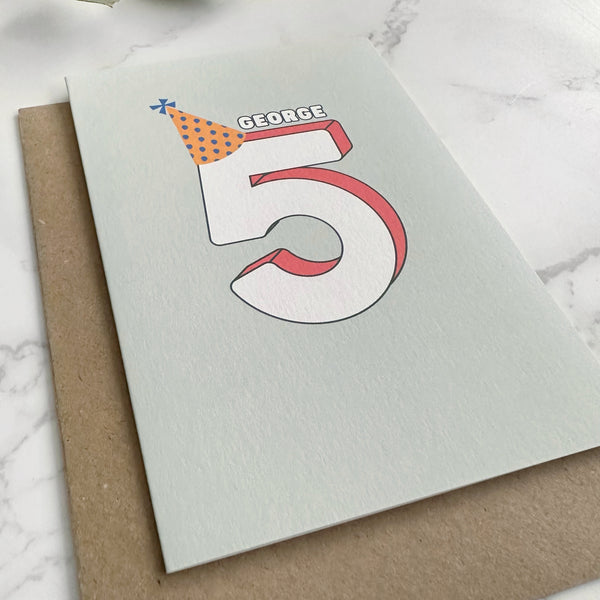 '5' Fifth Birthday Greetings Card