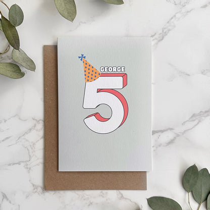 '5' Fifth Birthday Greetings Card