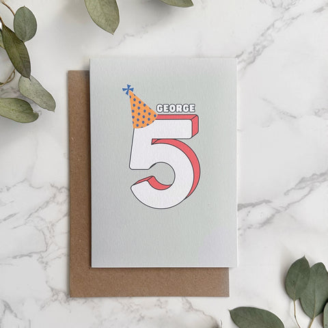 '5' Fifth Birthday Greetings Card