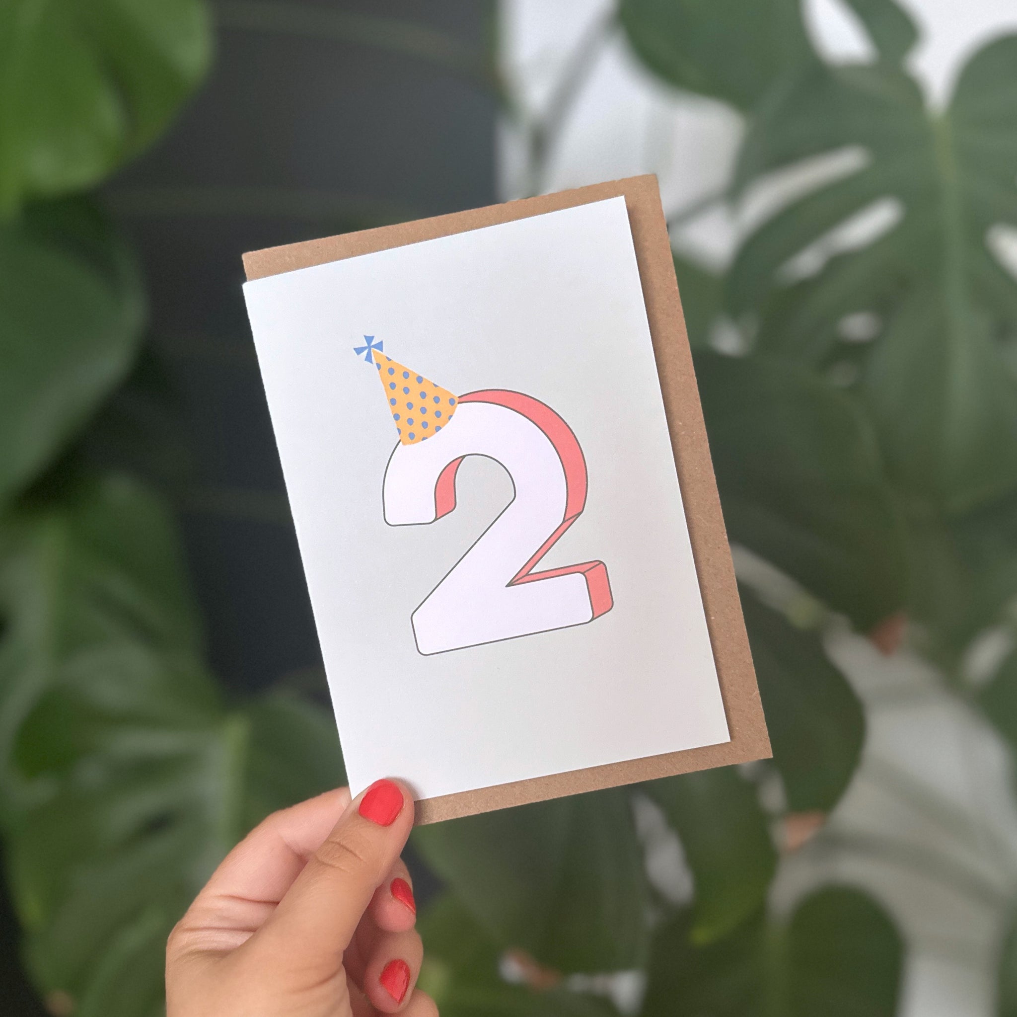 '2' Second Birthday Greetings Card