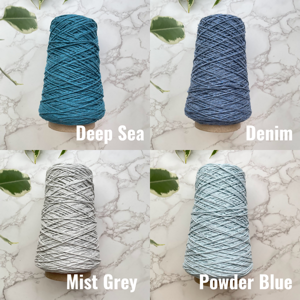 1.5mm Recycled Cotton String/Warp - Deep Sea