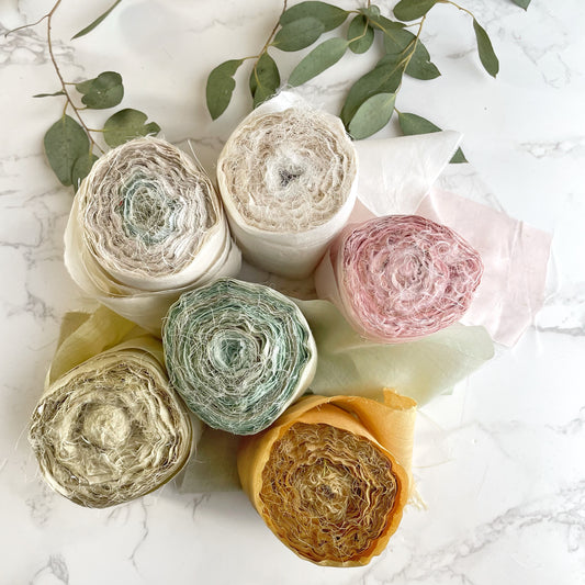 Recycled WIDE Sari Silk Ribbon Rolls