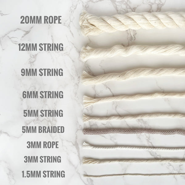 9mm Cotton String - Grey Marl