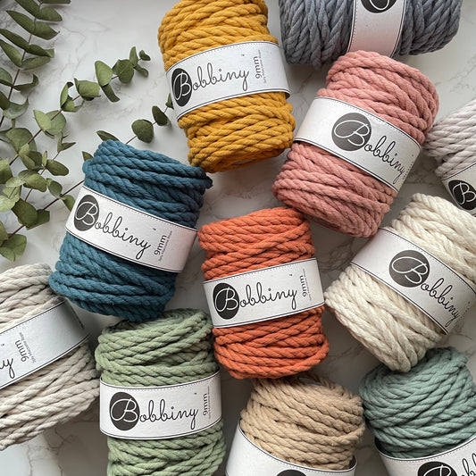 Bobbiny 9mm Cotton 3ply Rope