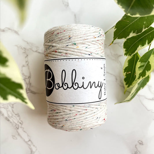 Bobbiny 1.5mm 'Rainbow Dust ' Cotton String - 100m