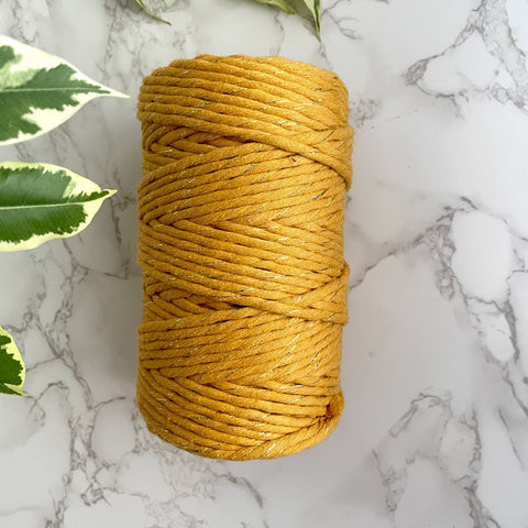 Recycled 5mm Cotton String - Golden Sun SPARKLE