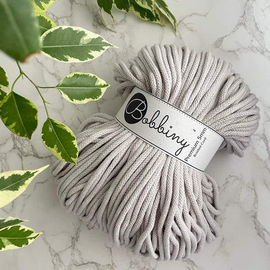 Bobbiny 5mm 'Moonlight' Cotton Braided Cord - 100m