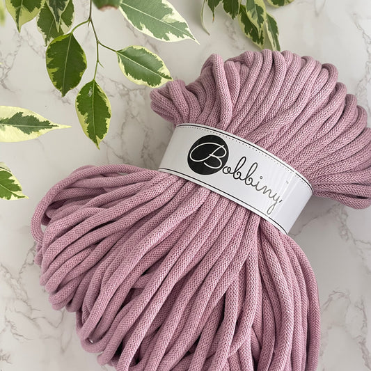 Bobbiny JUMBO 9mm 'Dusty Pink' Cotton Braided Cord
