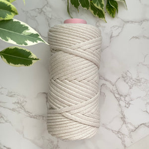 5mm Cotton Braided Cord - Natural