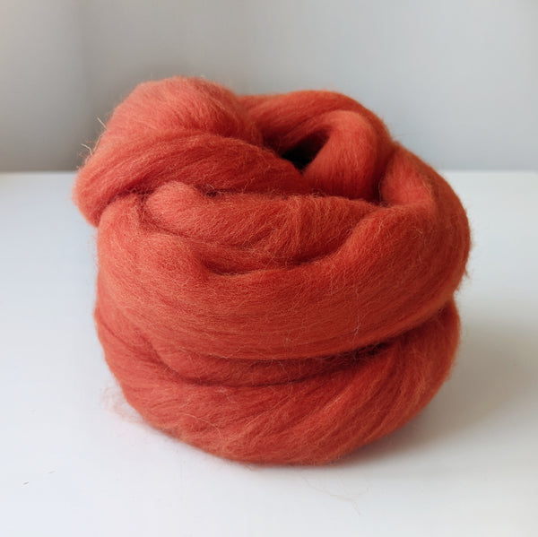 Merino Wool Roving - Carmine Red
