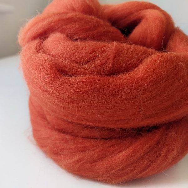 Merino Wool Roving - Carmine Red