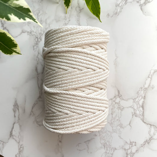 5mm Recycled Braided Cord - Natural