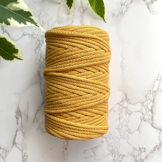 5mm Recycled Braided Cord - Golden Sun