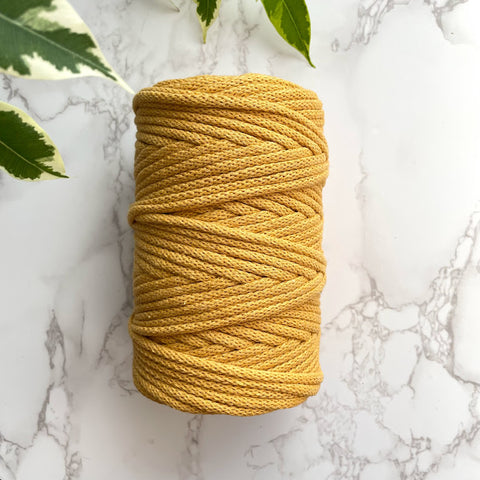 5mm Recycled Cotton Braided Cord - Golden Sun