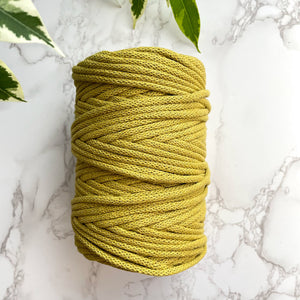 5mm Recycled Cotton Braided Cord - Pistachio