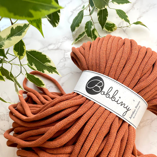 Bobbiny JUMBO 9mm 'Terracotta' Cotton Braided Cord