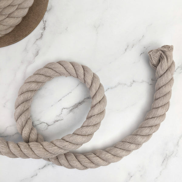 Jumbo 20mm Cotton Rope - By The Meter - 'Latte'