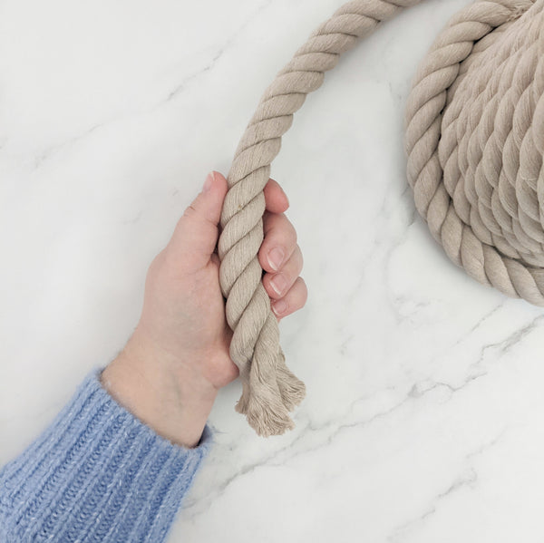 Jumbo 20mm Cotton Rope - By The Meter - 'Latte'