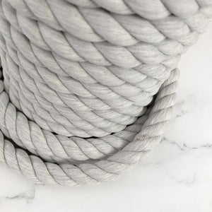 Jumbo 20mm Cotton Rope - By The Meter - 'Mist Grey'