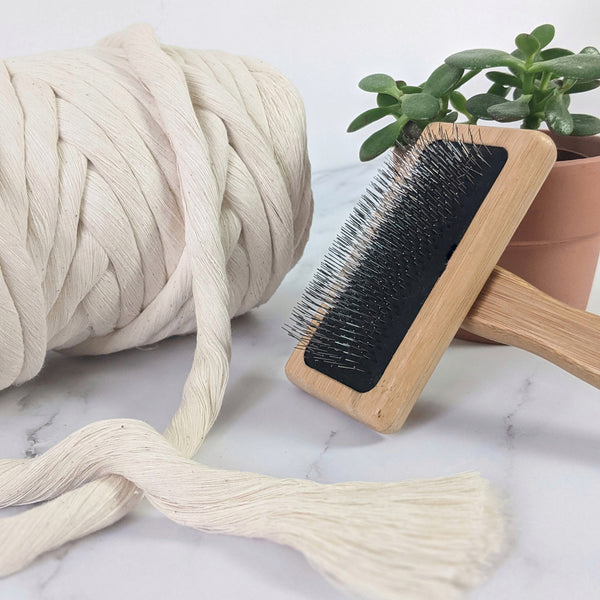 Cotton String Brush for Macrame & Weaving