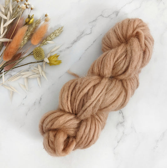 Hand Spun Chunky Slub Yarn - Dusty Peach