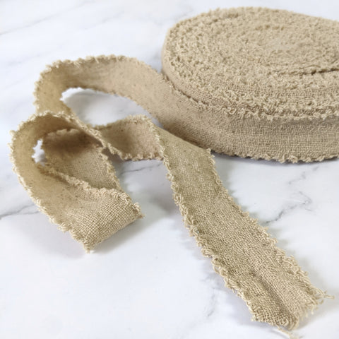 Recycled Cotton Ribbon - Sand