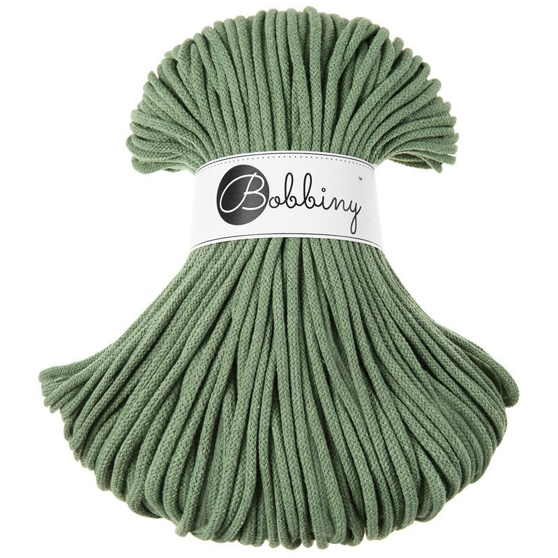 Bobbiny 5mm 'Eucalyptus Green' Cotton Braided Cord - 100m