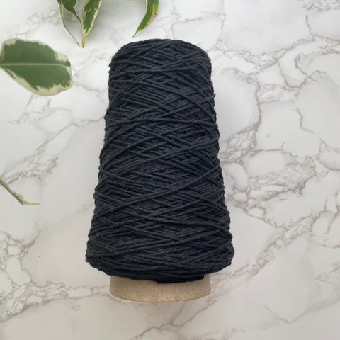 1.5mm Cotton String/Warp - Charcoal Black