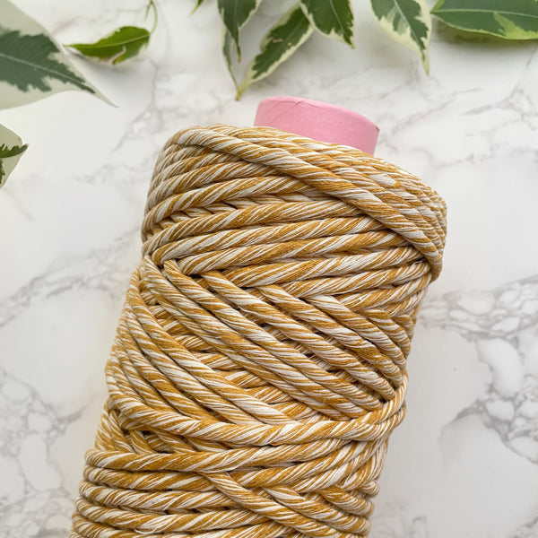 5mm Recycled Cotton String - Natural/Mustard Mix