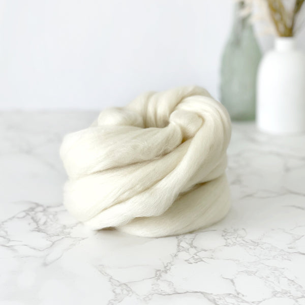 Superfine Merino Wool Roving - Natural/Cream